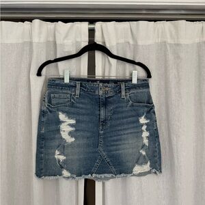 Hollister Distressed Denim Mini Skirt - Blue
